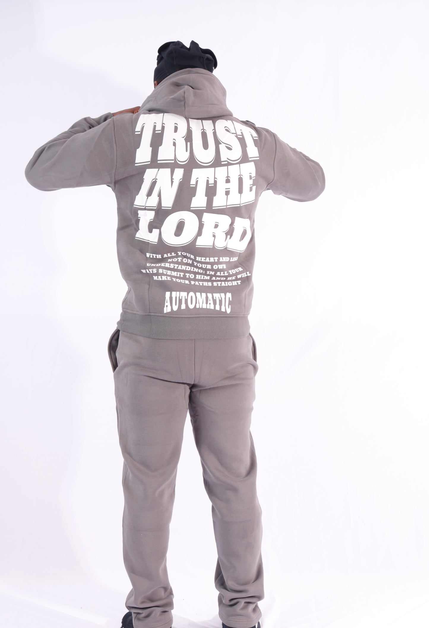 Gray "In God We Trust" sweatsuit