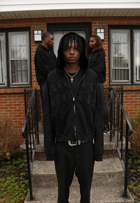 “SHINING STAR” BLACK HOODIE ￼