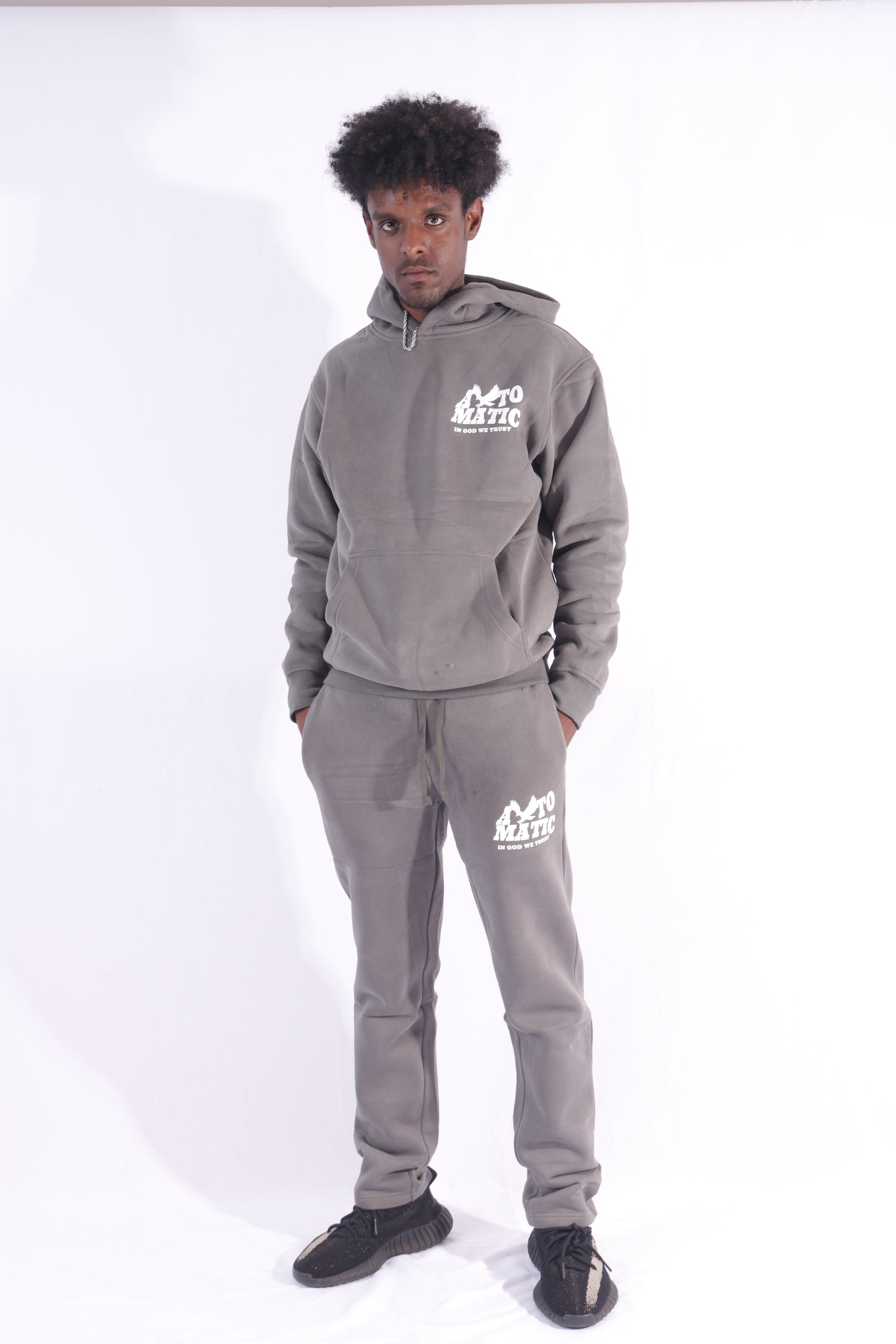 Gray "In God We Trust" sweatsuit